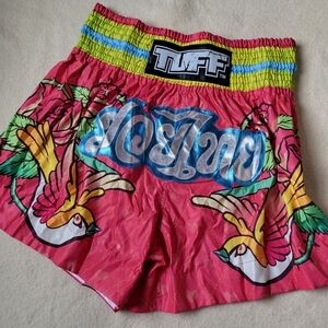 Tuff Muay Thai Boxing Shorts Unisex Womens Size XXL Pink Birds